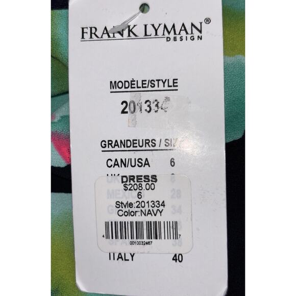 NEW Frank Lyman Black Navy Sheath Dress Floral Pattern Sleeveless Size 6 NWT - Picture 9 of 10